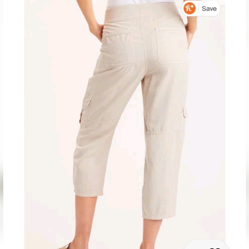 XCVI Lysander Knaki Beige Pull-On Cargo Crop Pants Sz XS - Picture 3 of 12